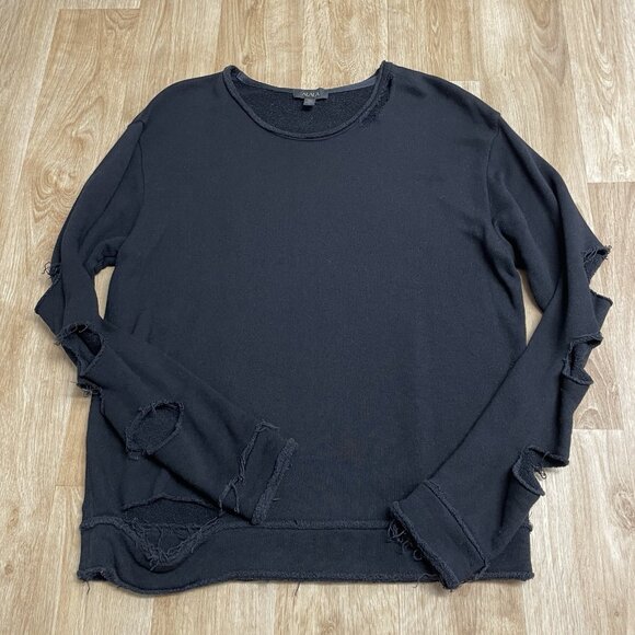 ALALA CYPHER SWEATSHIRT DISTRESSED THRASHED BLK GRUNGE SZ M ELEVATED ATHLEISURE - Picture 4 of 11